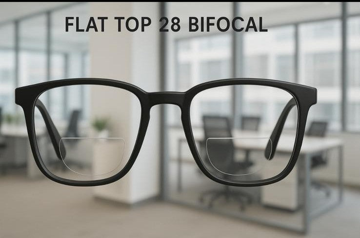 Flat-Top 28 Bifocal Polycarbonate Lenses - Clear