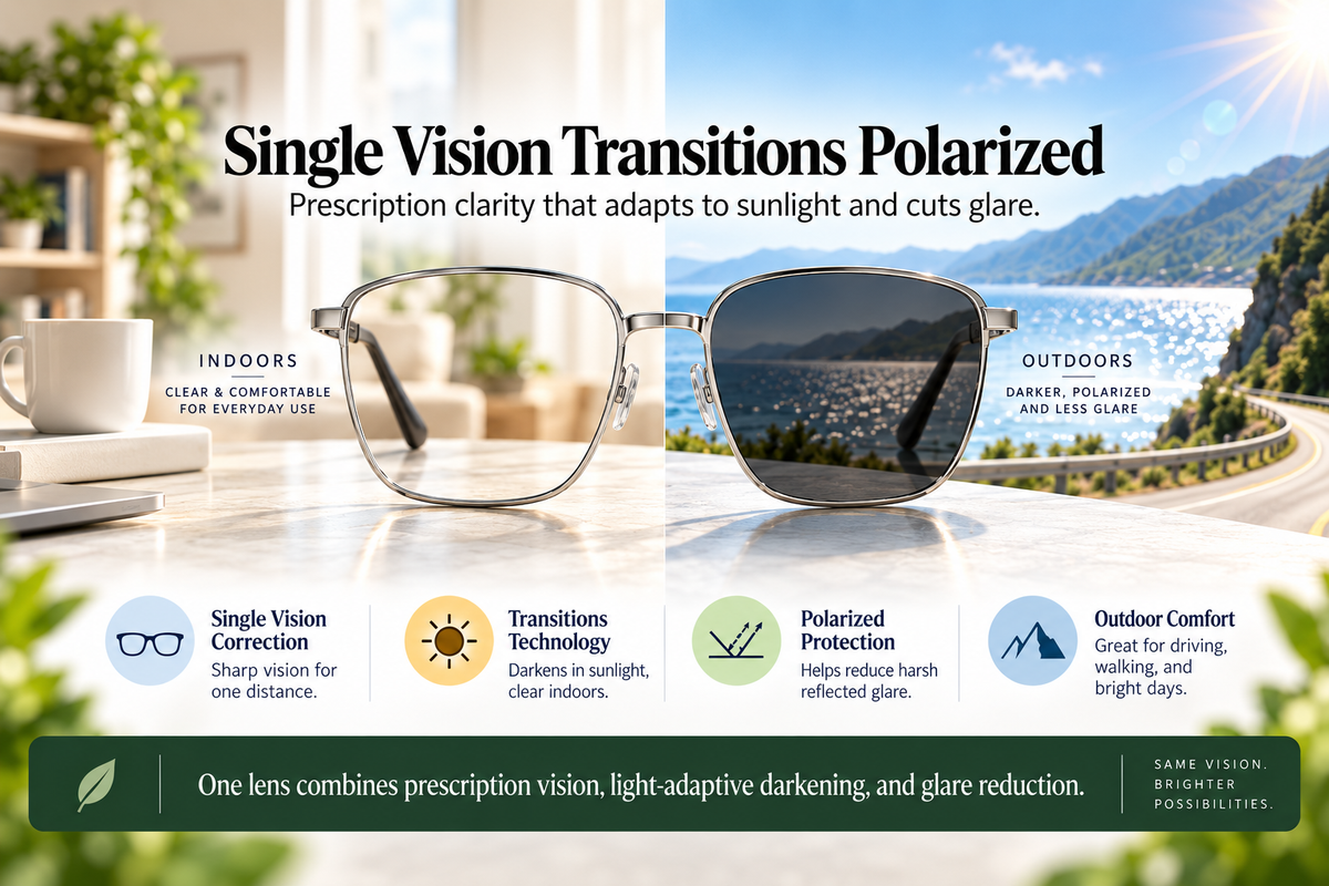 Single Vision  Polycarbonate Transitions Polarized